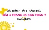 Giải bài 4 trang 35 Toán 7 Tập 1 SGK Cánh Diều